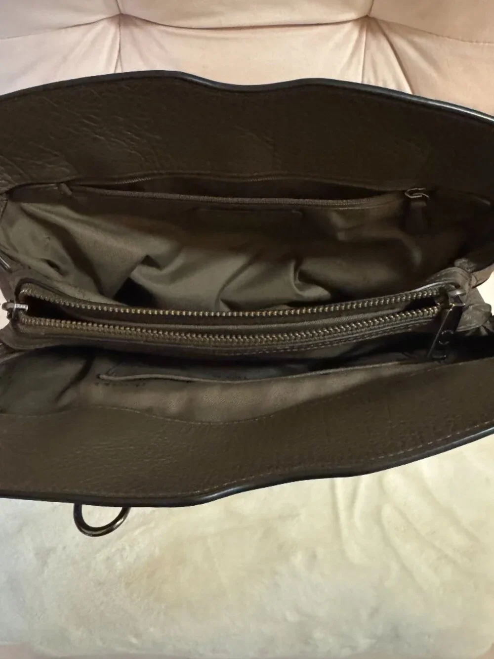 Coach Mercer 30 Brown/Gray Pebbled Leather Satchel Crossbody 37575